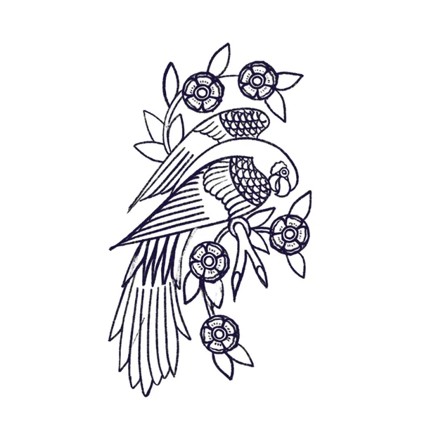 Perroquet aux roses — flash F.08